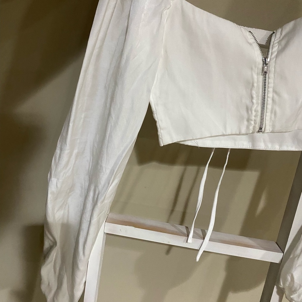 Adika Ivory Puff Sleeve Blouse-XS-47 - Picture 4 of 5